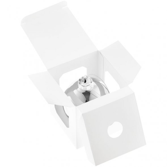 Елочный шар Finery Gloss, 8 см, глянцевый серебристый 