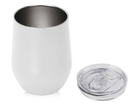 Вакуумная термокружка Sense, непротекаемая крышка, крафтовая упаковка, белый 