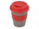 Стакан с силиконовой крышкой Cafe, красный 