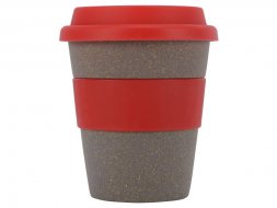 Стакан с силиконовой крышкой Cafe, красный