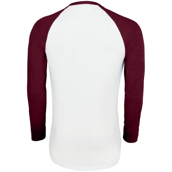 Футболка мужская с длинным рукавом Funky Lsl, белая с бордовым 