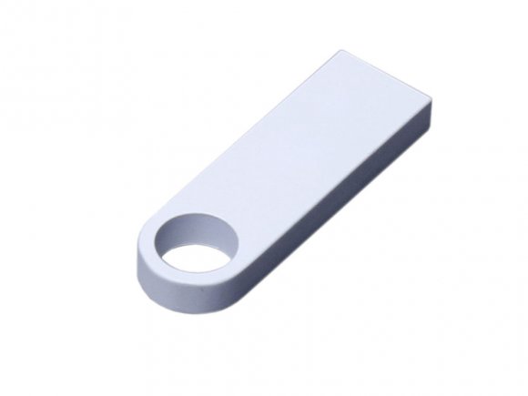 USB 2.0-флешка на 32 Гб с мини чипом и круглым отверстием, белый 