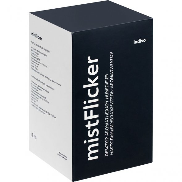 Увлажнитель-ароматизатор с подсветкой mistFlicker, черный 