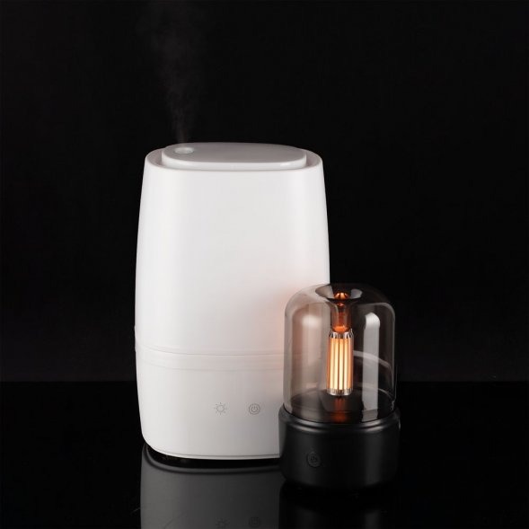 Увлажнитель-ароматизатор с подсветкой mistFlicker, черный 