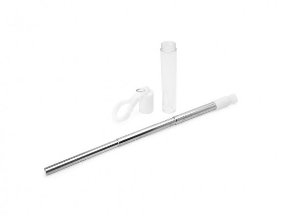 Многоразовая соломинка LADAS из нержавеющей стали 304, серебристый/белый 