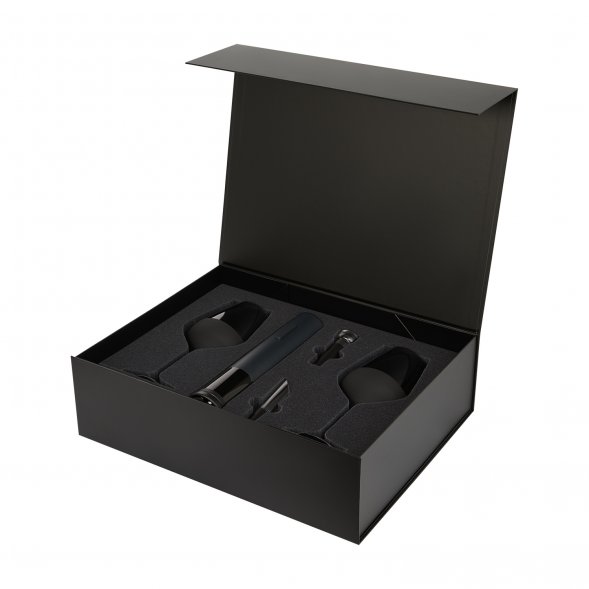 Подарочный набор 2 бокала для вина Black Edition + набор для вина Sacramento в черной коробке 