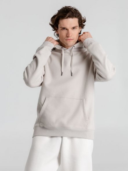 Толстовка с капюшоном унисекс King, дымчато-серая 