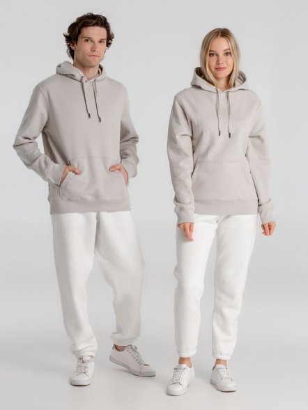 Толстовка с капюшоном унисекс King, дымчато-серая 