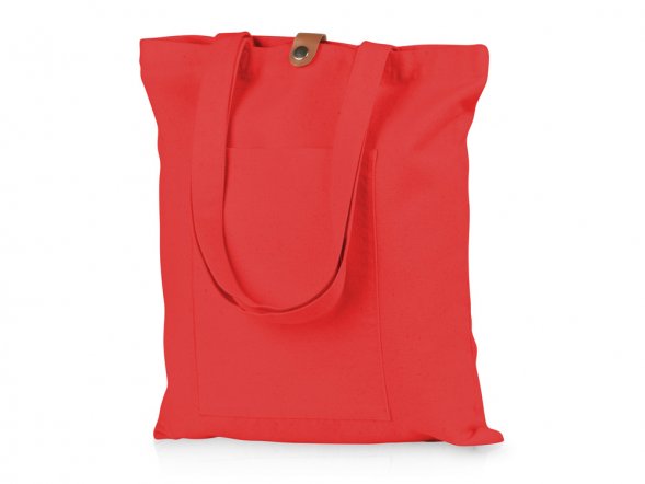 Cумка Clip из хлопка 340 г/м2 с застежкой из экокожи, красный 