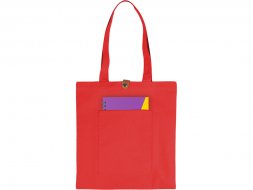 Cумка Clip из хлопка 340 г/м2 с застежкой из экокожи, красный