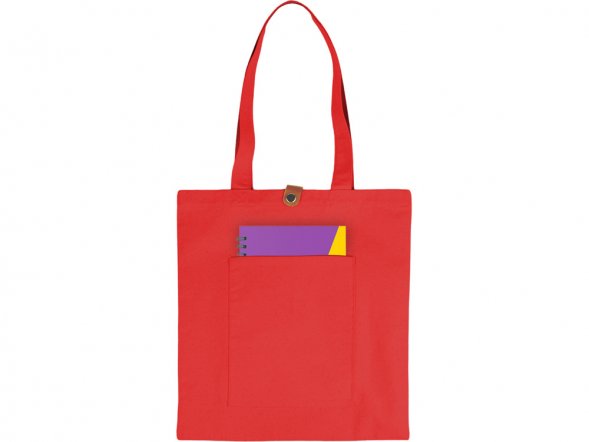 Cумка Clip из хлопка 340 г/м2 с застежкой из экокожи, красный 