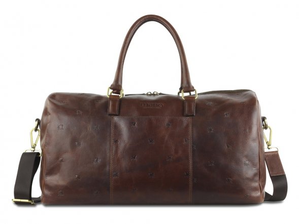Сумка дорожная Mano Don Leon, натуральная кожа в коричневом цвете, 50 х 27 х 24 см 