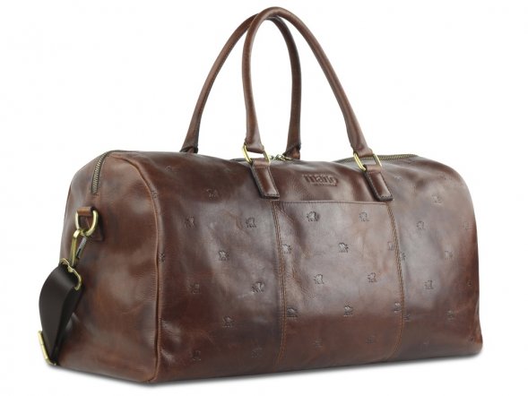 Сумка дорожная Mano Don Leon, натуральная кожа в коричневом цвете, 50 х 27 х 24 см 