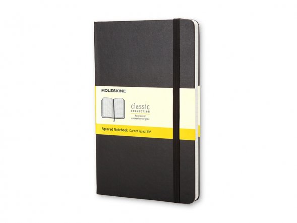 Записная книжка Moleskine Classic (в клетку) в твердой обложке, Large (13х21см), черный 