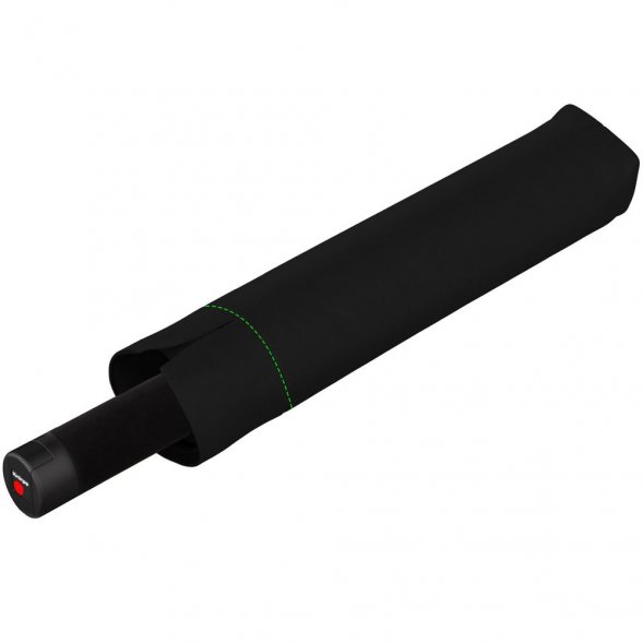 Складной зонт U.090, черный с неоново-зеленым 