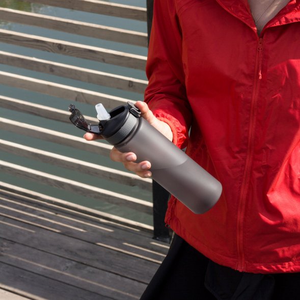 Бутылка для воды Flip, серая 