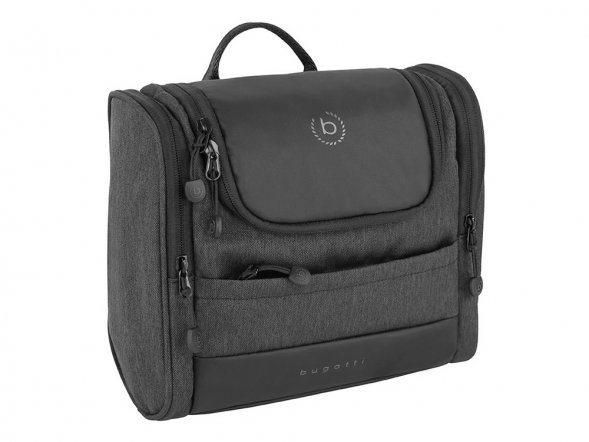 Несессер дорожный BUGATTI Universum, графитовый, полиэстер меланж/тарпаулин, 23,5х12х22,5 см, 7 л 
