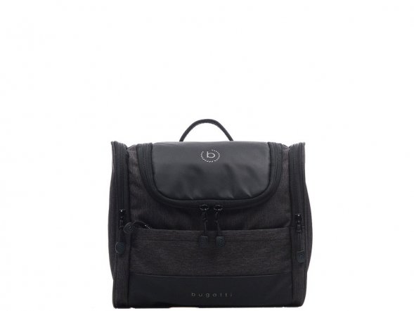 Несессер дорожный BUGATTI Universum, графитовый, полиэстер меланж/тарпаулин, 23,5х12х22,5 см, 7 л 