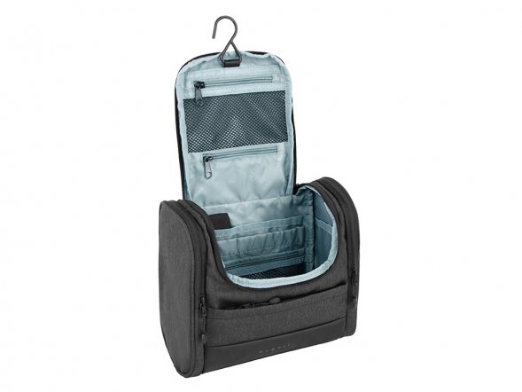 Несессер дорожный BUGATTI Universum, графитовый, полиэстер меланж/тарпаулин, 23,5х12х22,5 см, 7 л 