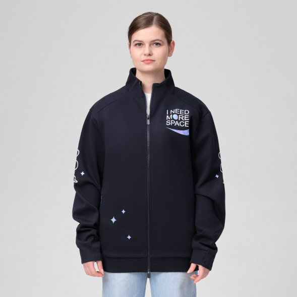 Толстовка на молнии ASTIN темно-синяя, размер M SPACE 