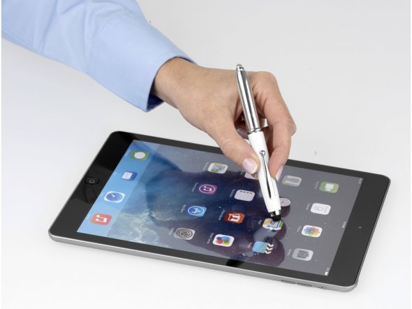 Ручка-стилус шариковая Xenon, белый, синие чернила 