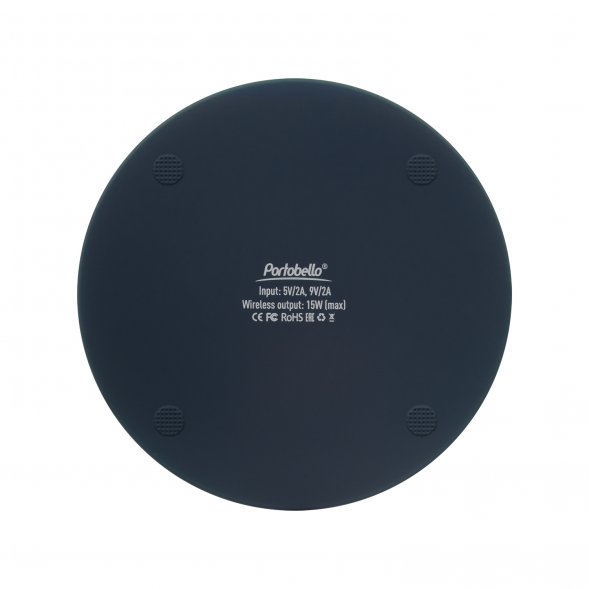 Беспроводное зарядное устройство с подсветкой 15W Auris, синее 