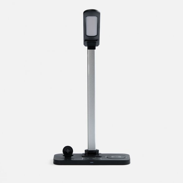 Настольная лампа с беспроводной зарядкой Power Light, черная 