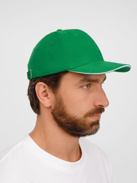 Бейсболка Buffalo, ярко-зеленая с белым 