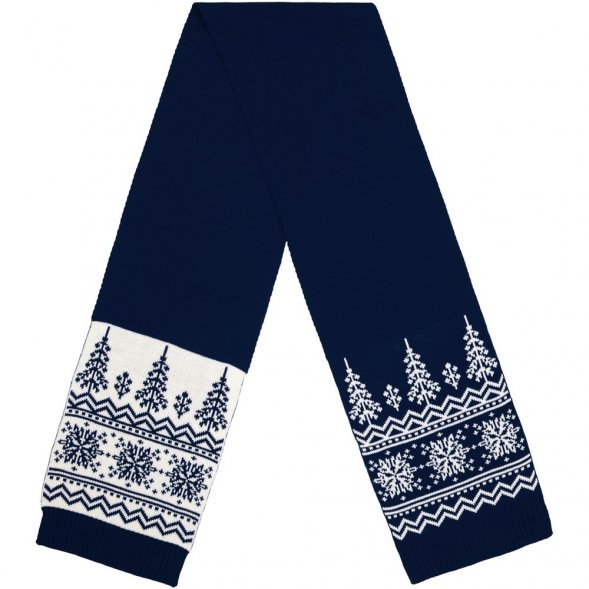 Шарф Elnik, синий с молочно-белым 