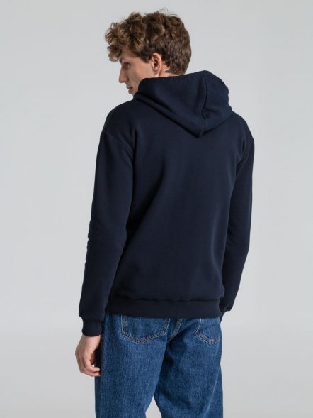 Толстовка на молнии с капюшоном Unit Siverga Heavy, темно-синяя 