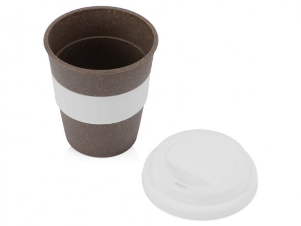 Стакан с силиконовой крышкой Cafe, белый 