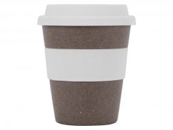 Стакан с силиконовой крышкой Cafe, белый