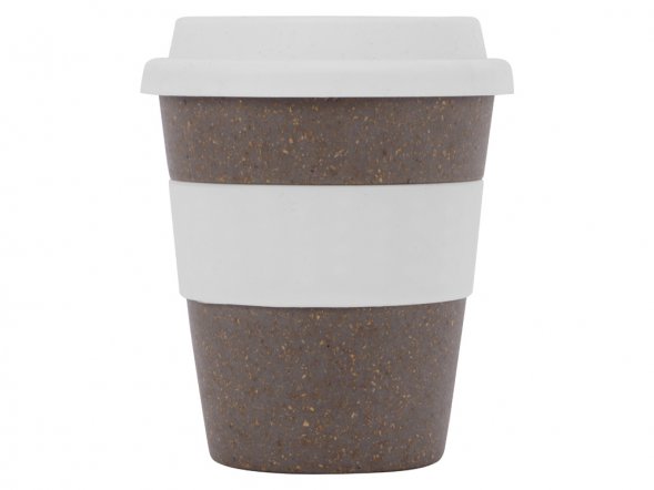 Стакан с силиконовой крышкой Cafe, белый 