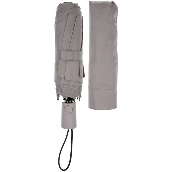 Зонт складной Hard Work с проявляющимся рисунком, серый 