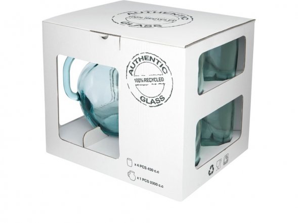 Набор из 5 предметов Terazza, изготовленных из переработанного стекла, прозрачный 