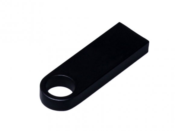 USB 2.0-флешка на 32 Гб с мини чипом и круглым отверстием, черный 