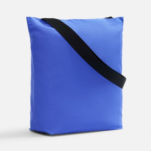 Шопер B5, синий с широкими черными ручками 