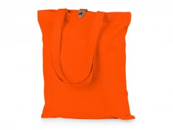 Cумка Clip из хлопка 340 г/м2 с застежкой из экокожи, оранжевый