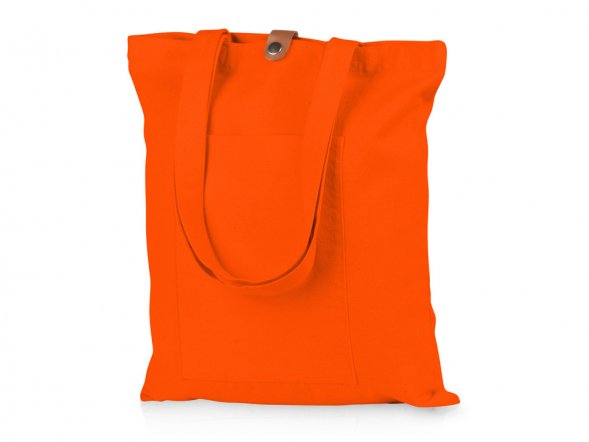 Cумка Clip из хлопка 340 г/м2 с застежкой из экокожи, оранжевый 