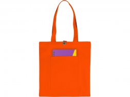 Cумка Clip из хлопка 340 г/м2 с застежкой из экокожи, оранжевый