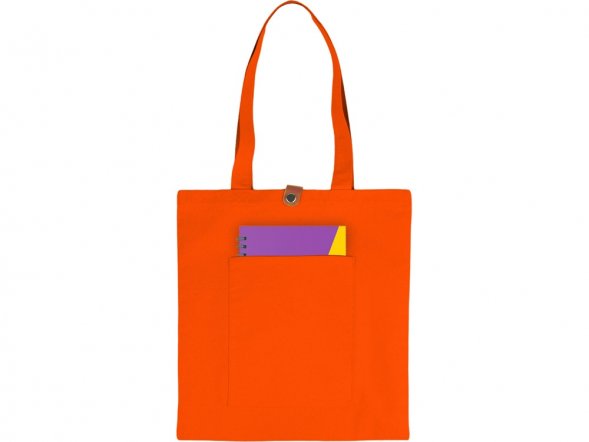 Cумка Clip из хлопка 340 г/м2 с застежкой из экокожи, оранжевый 
