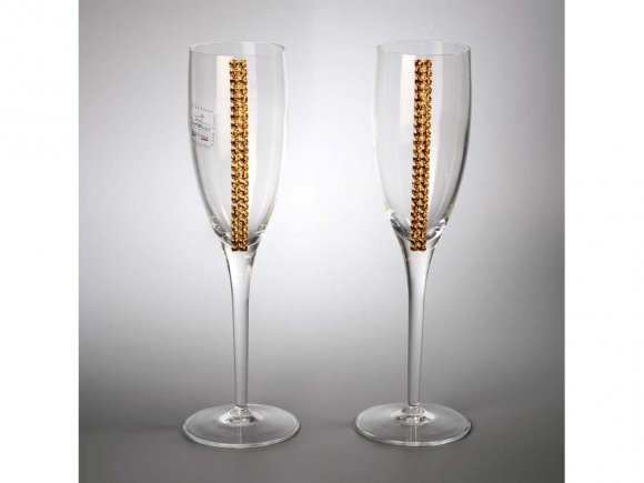 Бокалы для шампанского с кристаллами Swarovski Chinelli 