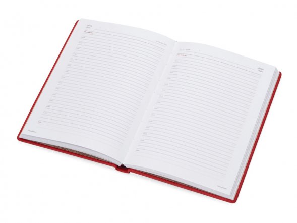 Ежедневник недатированный А6+ Velvet, бордовый яркий 