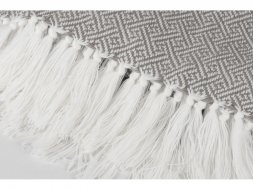 Плед акриловый Tassel с белой бахромой, бежевый