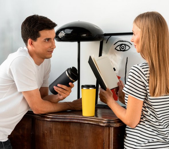 Термокружка вакуумная Palermo, черная 