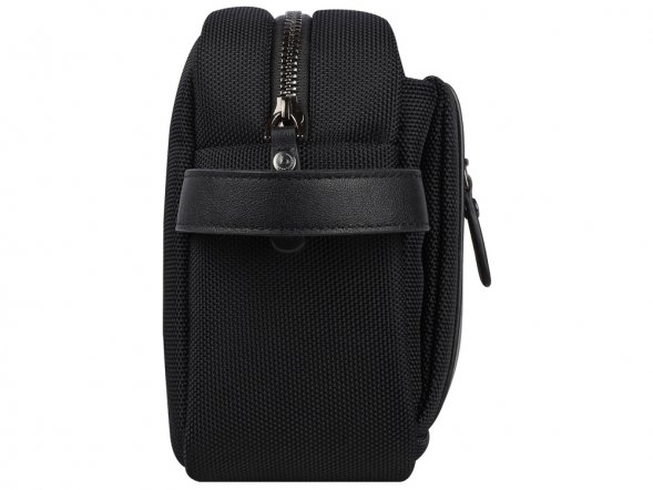 Несессер мужской BUGATTI Nero, чёрный, нейлон 1680D/кожа, 24х7,5х16 см 