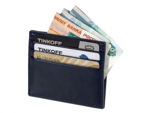 Картхолдер для 6 пластиковых карт с RFID-защитой Fabrizio, синий 