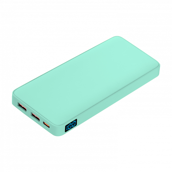 Внешний аккумулятор с подсветкой Ancor PD Plus 10000 mAh, бирюзовый 