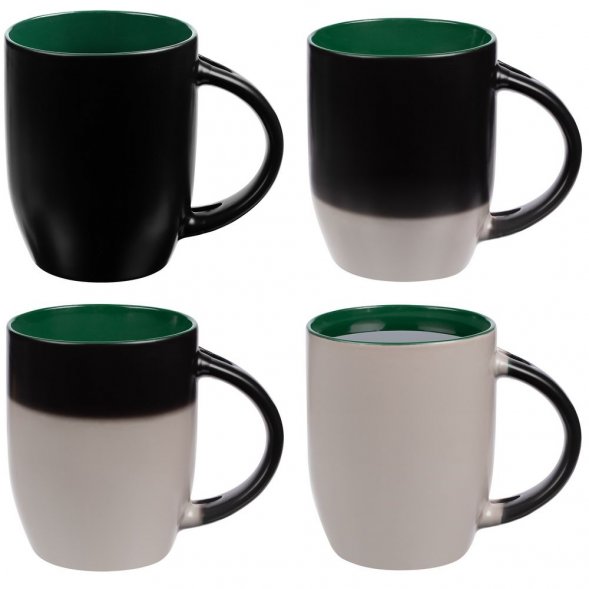 Кружка-хамелеон Melty с ложкой, черная с зеленым 