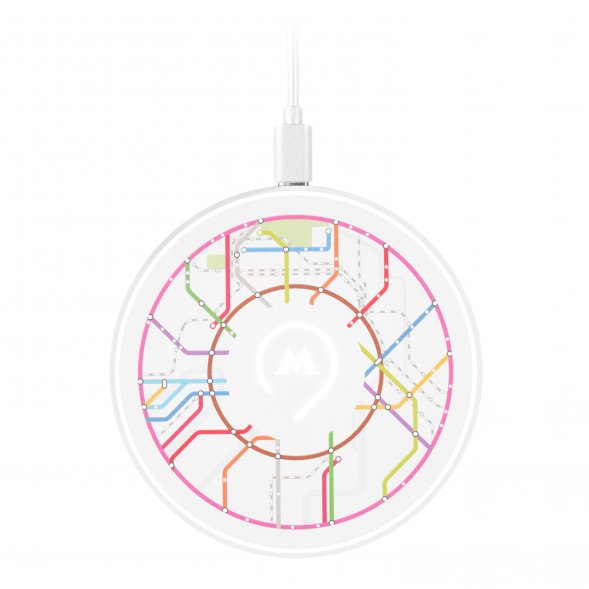 Беспроводное зарядное устройство с подсветкой 15W Auris, белое 